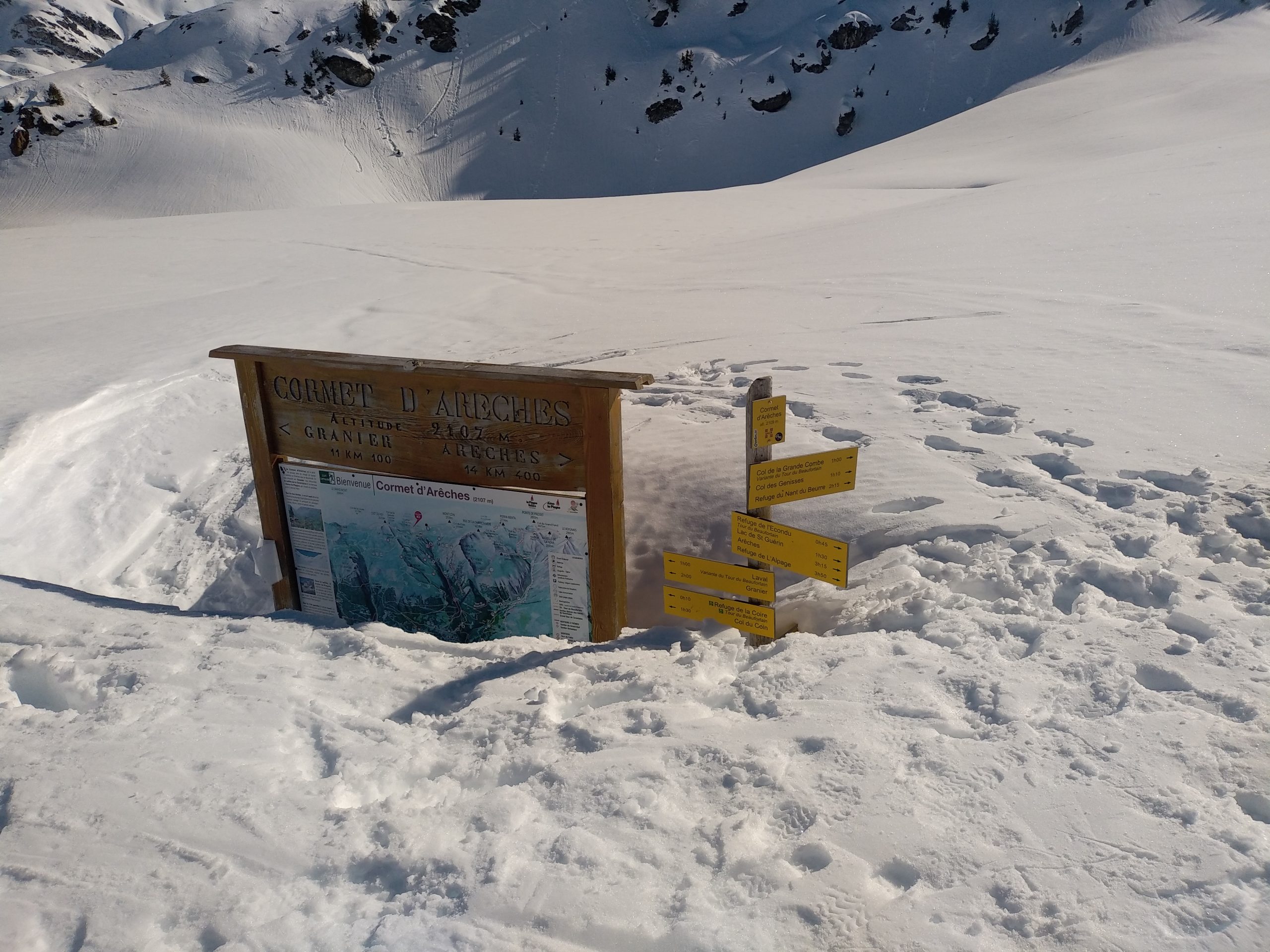 Panneau du Cormet d'Arêches en hiver